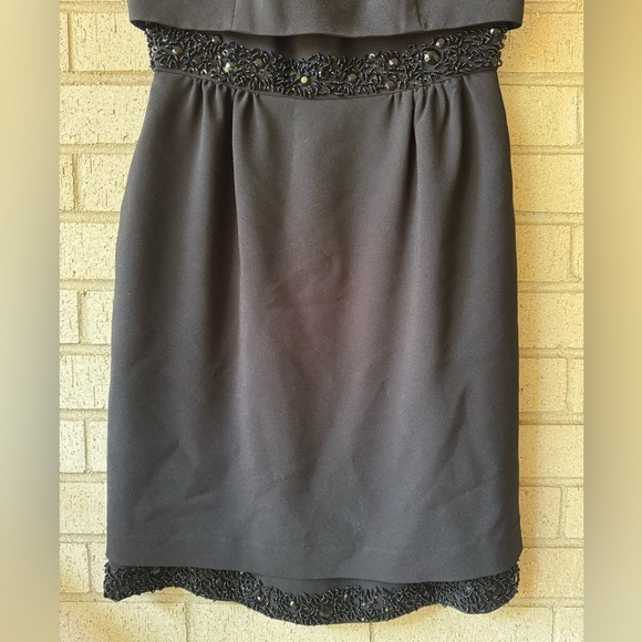 Trina Turk Black Midi Dress with Beaded Embellishment - Picture 5 of 6